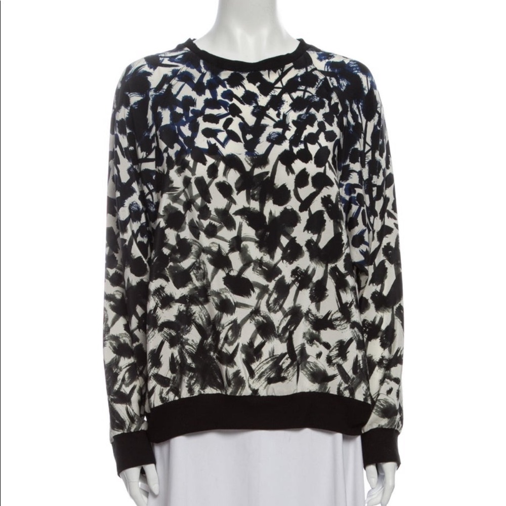 Cut25 by Yigal Azrouel Silk Printed Sweatshirt - Picture 2 of 5